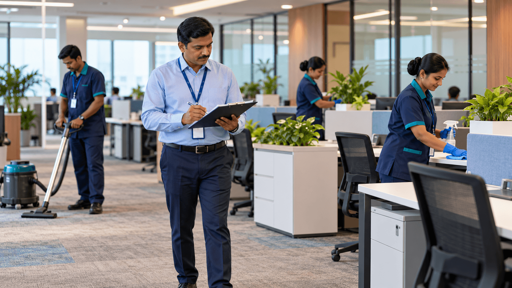 Facility support in a telecommunications workplace