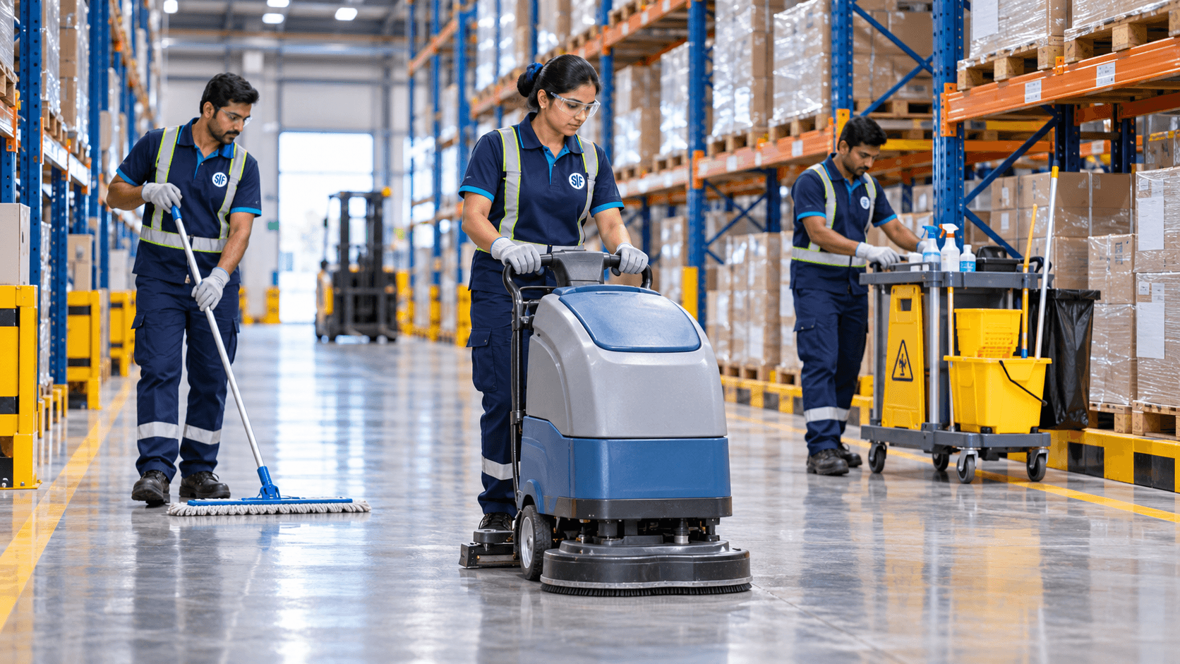 Industrial housekeeping in a manufacturing support area